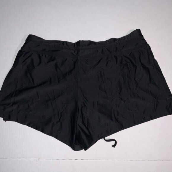 Merona Shorts Womens Medium Black Drawstring Stretchy Activewear Swimwear(K) - Picture 6 of 8